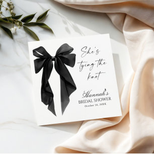 Elegante Zwarte Strik Bruidsdouche  Servet