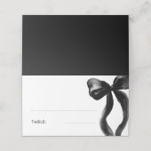 Elegante Zwarte Strik Bruidsdouche Tafel Plaatskaartje (Buitenkant ongevouwen)