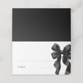 Elegante Zwarte Strik Bruidsdouche Tafel Plaatskaartje (Buitenkant ongevouwen)