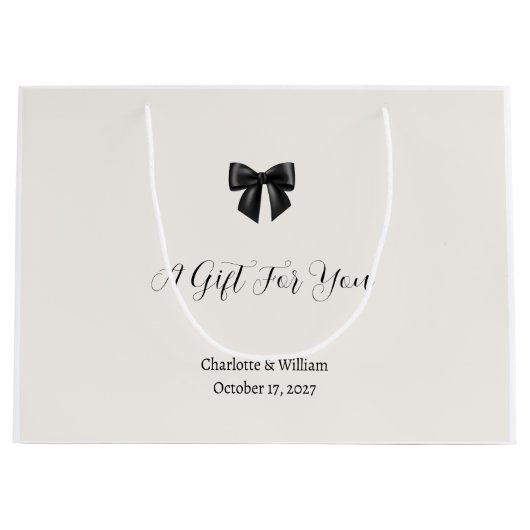 Elegante zwarte strik bruiloft cadeautas grote cad (Voorkant)