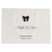 Elegante zwarte strik bruiloft cadeautas grote cad (Achterkant)