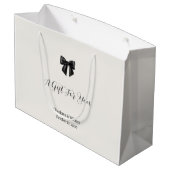 Elegante zwarte strik bruiloft cadeautas grote cad (Achterkant Gekanteld)