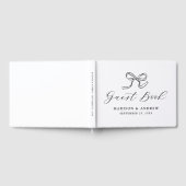 Elegante Zwarte Strik Bruiloft Gastenboek (Volledig)