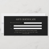 Elegante zwarte strik cadeaubon (Achterkant)