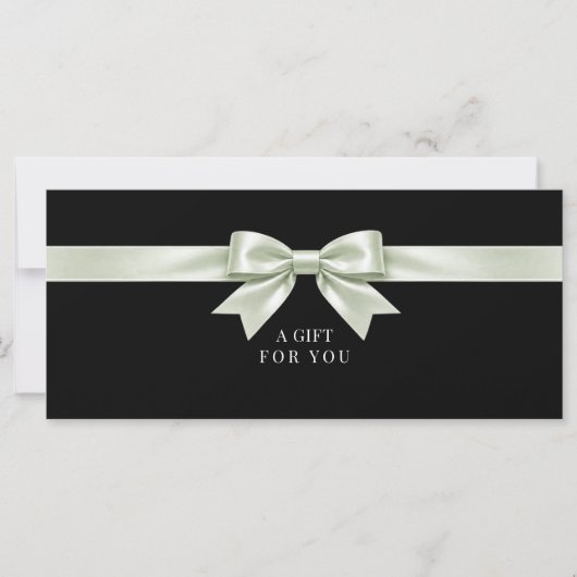 Elegante zwarte strik cadeaubon (Voorkant)