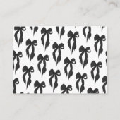 Elegante zwarte strik die het knoop Vrijgezellenfe Informatiekaartje (Achterkant)