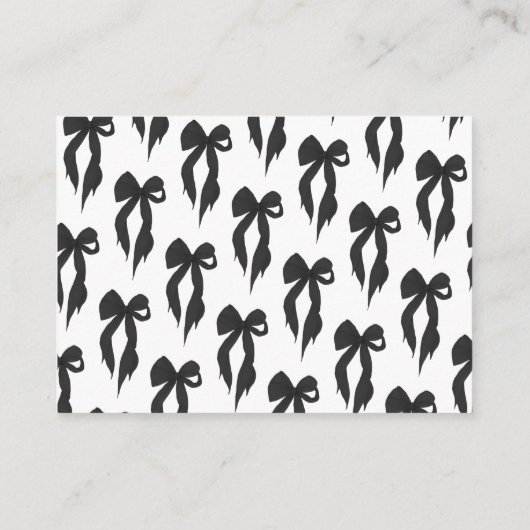 Elegante zwarte strik die het knoop Vrijgezellenfe Informatiekaartje (Achterkant)