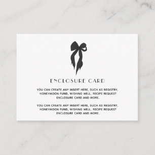 Elegante zwarte strik die het knoop Vrijgezellenfe Informatiekaartje