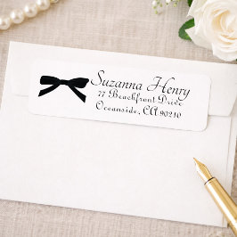Elegante Zwarte Strik Klasse Handschrift Etiket