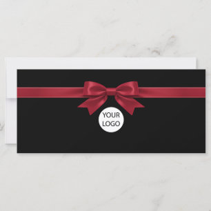 Elegante zwarte strik logo cadeaubon