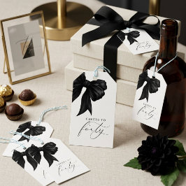 Elegante Zwarte Strik Op naar Veertig Cadeaulabel