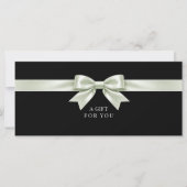 Elegante Zwarte Strik QR Code Cadeaubon (Voorkant)