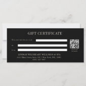 Elegante Zwarte Strik QR Code Cadeaubon (Achterkant)