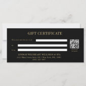 Elegante zwarte strik QR-code cadeaubon (Achterkant)