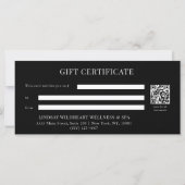 Elegante zwarte strik QR-code cadeaubon (Achterkant)