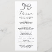 Elegante Zwarte Strik Trouw Menu (Voorkant)