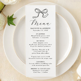 Elegante Zwarte Strik Trouw Menu