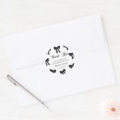 Elegante Zwarte Strik Verjaardagssticker Ronde Sticker (Envelop)