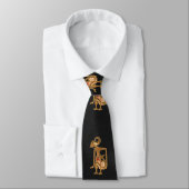 Elegante zwarte stropdas met Arjuna afbeelding (Gebonden)