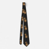 Elegante zwarte stropdas met Arjuna afbeelding (Achterkant)