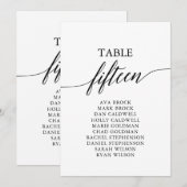 Elegante Zwarte Tafel Nummer 15 Stoelenplattegrond Kaart (Voorkant / Achterkant)