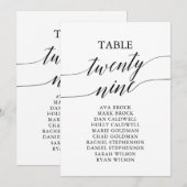 Elegante Zwarte Tafel Nummer 29 Stoelenplattegrond Kaart (Voorkant / Achterkant)