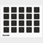 Elegante Zwarte Taupe Monogramnaam Vierkante Sticker (Vel)
