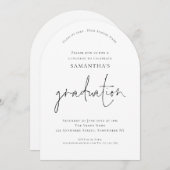 Elegante Zwarte Tekst Afstudeerder Luncheon Afstud Kaart (Voorkant / Achterkant)