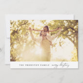 Elegante zwarte tekst | VROLIJKE KERSTMIS Fotocoll Feestdagenkaart (Voorkant)