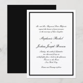 Elegante zwarte-tieuweddinguitnodiging kaart (Voorkant / Achterkant)