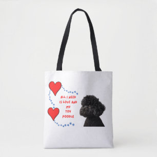 Elegante Zwarte Toy Poodle Tote Bag💕🐾 Bag