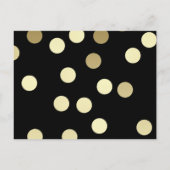 Elegante zwarte trendy Confetti Glossy Verjaardag Uitnodiging Briefkaart (Achterkant)