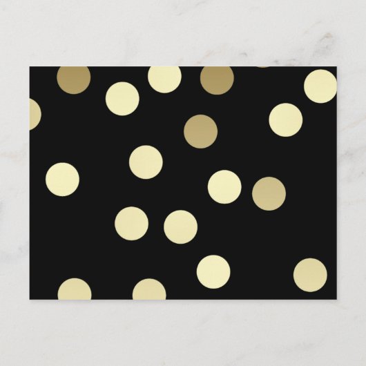 Elegante zwarte trendy Confetti Glossy Verjaardag Uitnodiging Briefkaart (Achterkant)