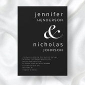 Elegante Zwarte Trouwdag Kaart