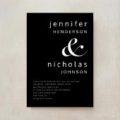 Elegante Zwarte Trouwdag Kaart