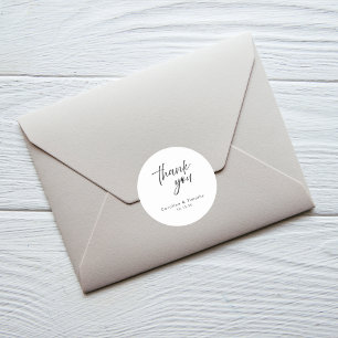 Elegante zwarte trouwfavor & enveloppe zegel