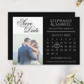 Elegante zwarte trouwkalender foto save the date