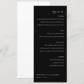 Elegante Zwarte Trouwmenu Menu (Voorkant / Achterkant)