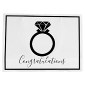 Elegante zwarte trouwring gefeliciteerd groot cadeauzakje (Achterkant)