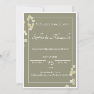 Elegante zwarte trouwuitnodiging template | Luxe Kaart