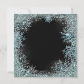 Elegante Zwarte Turquoise Sneeuwvlok Kerstfeest Pa Kaart (Achterkant)