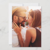 Elegante Zwarte Twee Foto Trouwen Save the Date (Achterkant)