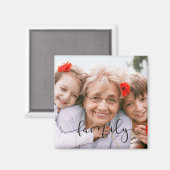 Elegante zwarte typografie | Aangepaste familiefot Magneet (Voorkant / Achterkant)