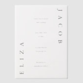 Elegante zwarte typografie bruiloft vellum uitnodigingen (Voorkant)