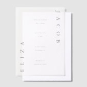 Elegante zwarte typografie bruiloft vellum uitnodigingen (Offset)