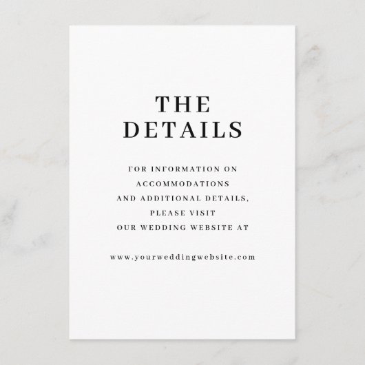 Elegante Zwarte Typografie Informatiekaartje (Voorkant)