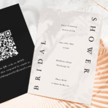 Elegante zwarte typografie QR-code bruidsfeest