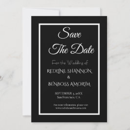 Elegante Zwarte Typografie Save The Date
