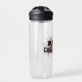 Elegante zwarte typografie Vrolijk kerstfeest Waterfles (Voorkant)