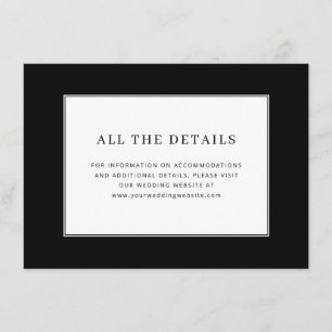 Elegante Zwarte Typografische Minimalist Informatiekaartje